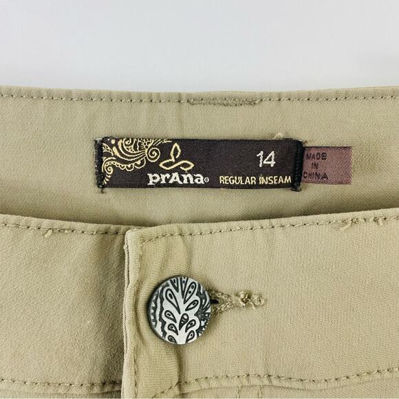 PrAna Monarch Convertible Hiking Pant Zip Off Stretch Drawstring Tan Size 14 - Picture 7 of 13